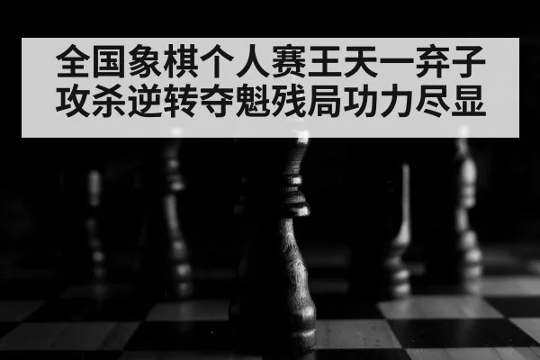 全国象棋个人赛王天一弃子攻杀逆转夺魁残局功力尽显